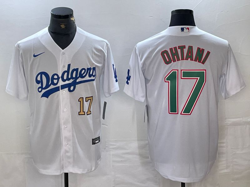 Men Los Angeles Dodgers 17 Ohtani White Nike Game MLB Jersey style 17